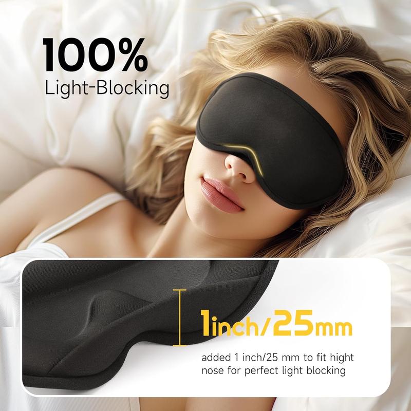 Sleep Mask Eye Mask for Women Men Eye Mask for Sleeping 3D Sleep Mask  Light Blocking, Eye Mask for Lash Extensions, Blindfold for Yoga, Traveling, Nap, 2 Pack