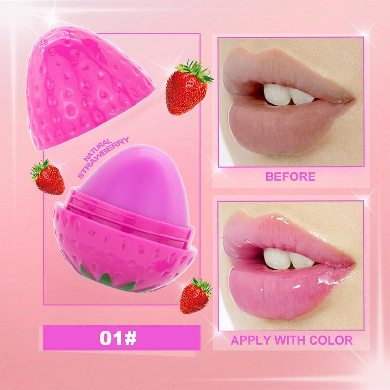 Strawberry Shaped Moisturizer Lip Balm, 1 5 Counts Comfort Hydrate Tinted Lip Mask, Long-lasting Hydrating Lip Stick, Moisturizing Lip Skincare Product, Christmas, Christmas Gift