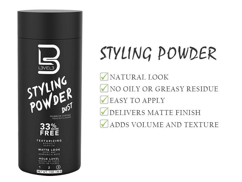 L3 Level 3 Styling Powder - Natural Look Men's Powder - Easy to Apply with No Oil or Greasy,  Haircare, Comfort, Natural Look, Delivers Matte Finish