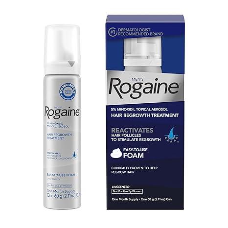 Rogaine Men's 5% Minoxidil Foam for Hair Regrowth, Thinning Hair Care Comfort