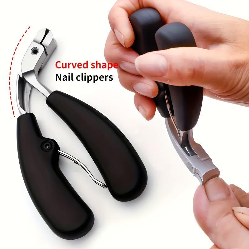 Stainless Steel Nail Clipper, Wide Jaw Nail Clipper, Ergonomic Long Handle Nail Trimmer, Precision Trimming Tool for Men & Seniors