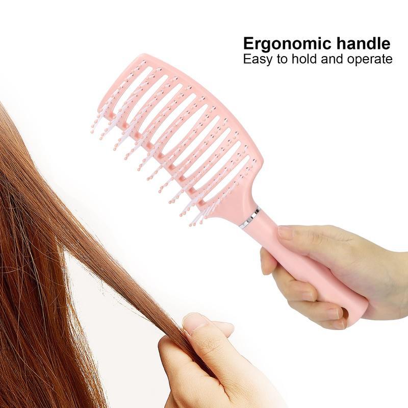 Hollow out Circular Hair Brush, Vented DetanglingHair Comb with Curved Design, Multi-use ScalpMassage Combs for Daily Use, Suitable forBusiness Trip ,Travel and Daily hair Care , back toschool Gift Haircare Heatless comb