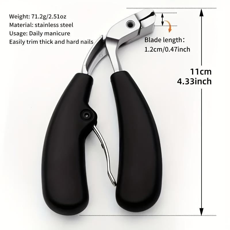 Stainless Steel Nail Clipper, Wide Jaw Nail Clipper, Ergonomic Long Handle Nail Trimmer, Precision Trimming Tool for Men & Seniors