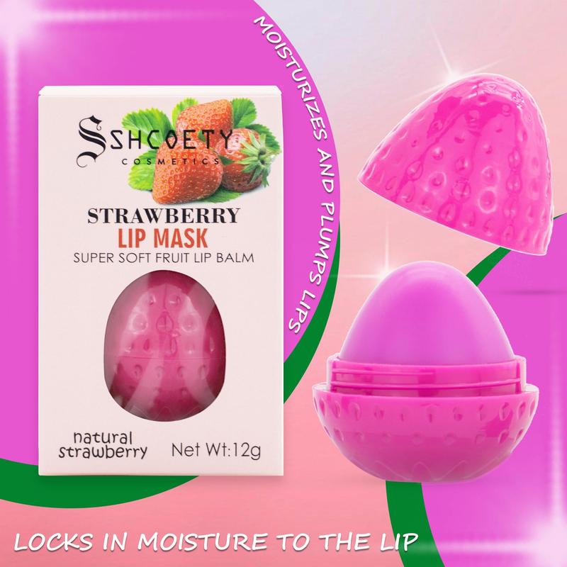 Strawberry Shaped Moisturizer Lip Balm, 1 5 Counts Comfort Hydrate Tinted Lip Mask, Long-lasting Hydrating Lip Stick, Moisturizing Lip Skincare Product, Christmas, Christmas Gift