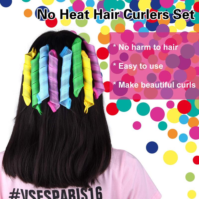 40 Pack Magic Hair Curlers Spiral Curls Styling Hair Rollers Kit Wave Styles No Heat Hair Curler and Styling Hooks for All Hair Lengths, 30cm  12inch Haircare Heatless