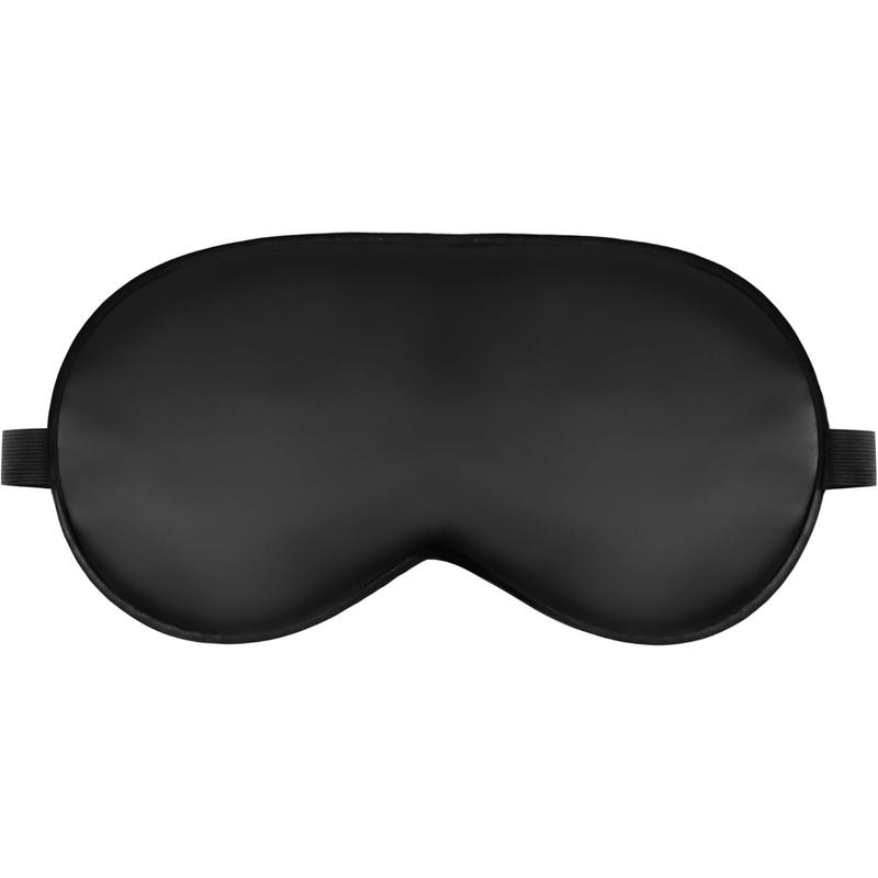 Sleep Mask Silk Eye Mask for Sleeping, Eye Cover Soft Satin Blindfold Adjustable Strap, Satin Blackout for Men & Women, Super Soft Eyeshade for Night Sleeping (Black) Lightweight Comfort