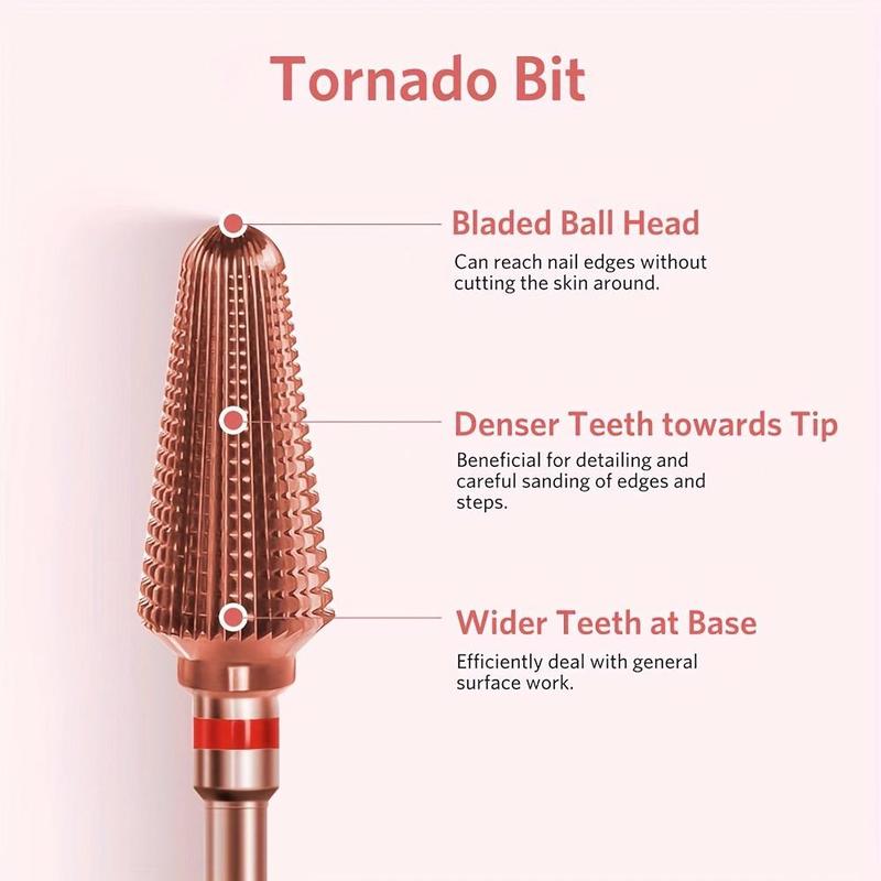 Tungsten Carbide Acrylic Nail Drill Bit, Electric File Machine Head Tips for Manicure Polishing, Fast Remove Gel Nail Drill Bit