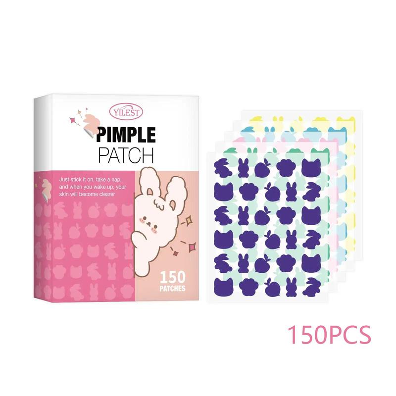 Rabbit and Cat Shaped Acne Patch, 150pcs Acne Pimple Patch, Hydrocolloid Pimple Patch, Color Star Acne Patch for Face, Skin Care Product