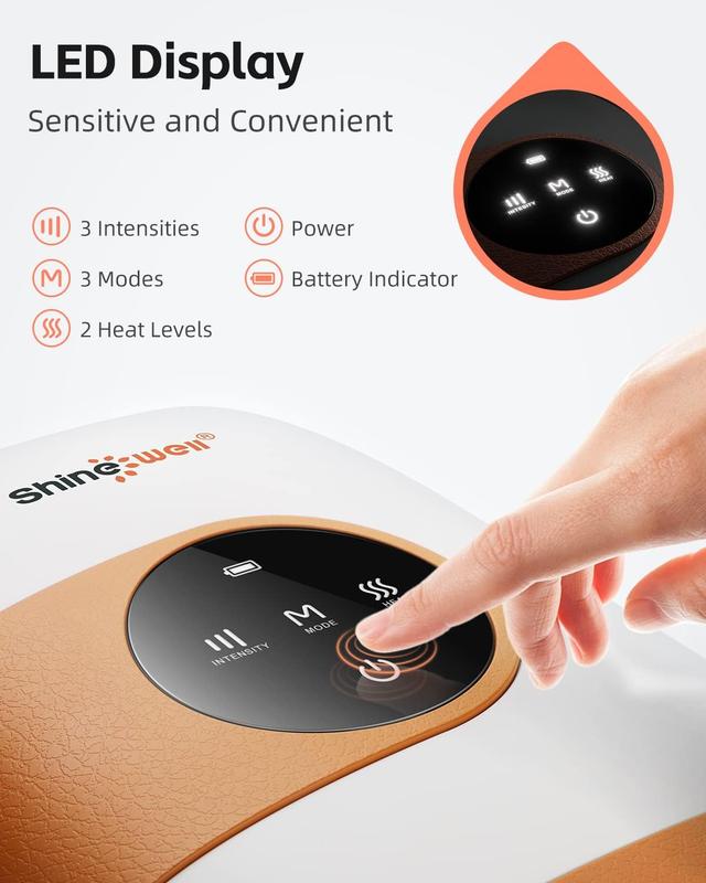 Hand Massager with Heat for Hand Massage and Finger Relief - Cordless & Portable & Touch Screen -  Gifts for Women Men Parents Comfort