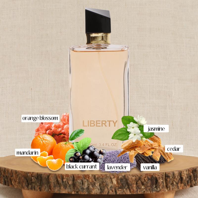 Liberty Paris Eau de Parfum Natural Spray Perfume for Women 100ml 3.4fl.oz. - White Floral, Citrus, Vanilla, Aromatic Fragrance