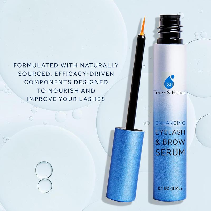 Terez and Honor Advanced Eyelash Serum for Thicker, Longer Eyelashes and Eyebrows - Grow Luscious Lashes with Brow Enhancer