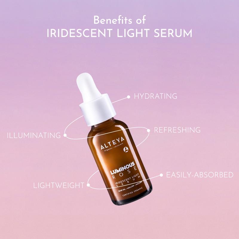 Alteya Luminous Rose Glow Serum - Hyaluronic Acid, Mullein, and Bulgarian Rose Otto Oil - Moisturizing Skincare for All Skin Types