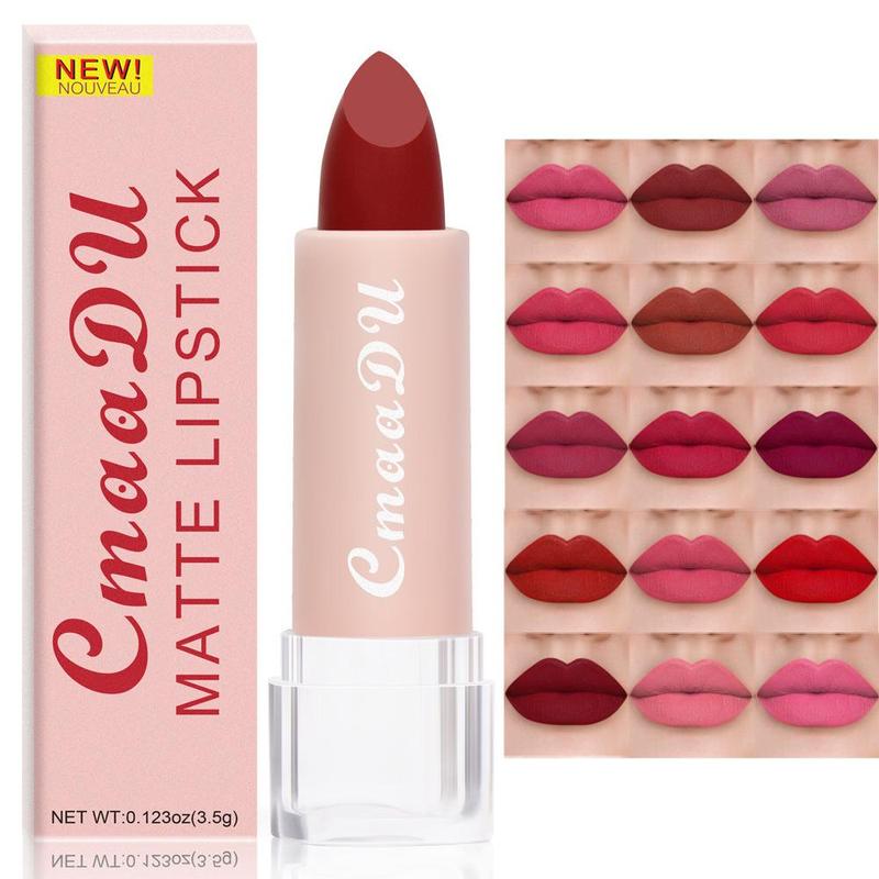 15 Colors Non-stick Matte Misty Moisturizing Waterproof Lipstick - Long-lasting, Cmaadu Hydrating and Vibrant Lip Gloss for Women - Perfect Gift for Valentine's Day, Birthday, Or Any Occasion, Christmas Gift