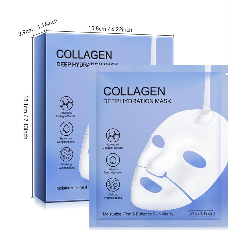 Collagen Mask, 6 Counts set, Night Wrap Facial Moisturizing Care Mask, Facial Skin Care Products for Men and Women, Christmas Gift