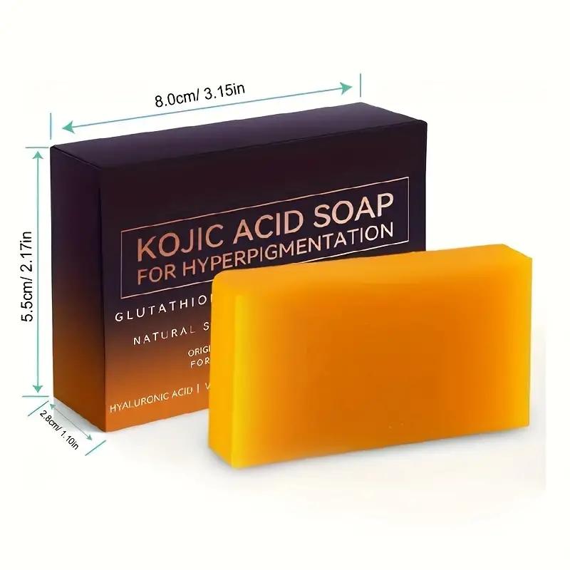 Kojic acid soap with turmeric, retinol, hyaluronic acid, shea butter and olive oil for cleansing face and body