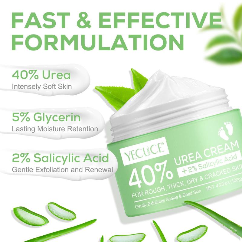 120g Urea Salicylic Acid Moisturiser for Soothes Dry Skin, Moisturizing Tea Tree Aloe Vera Cream for Soothing Skin, Ordinary Skincare Product for Face Foot, Elbows, Hands and Knees