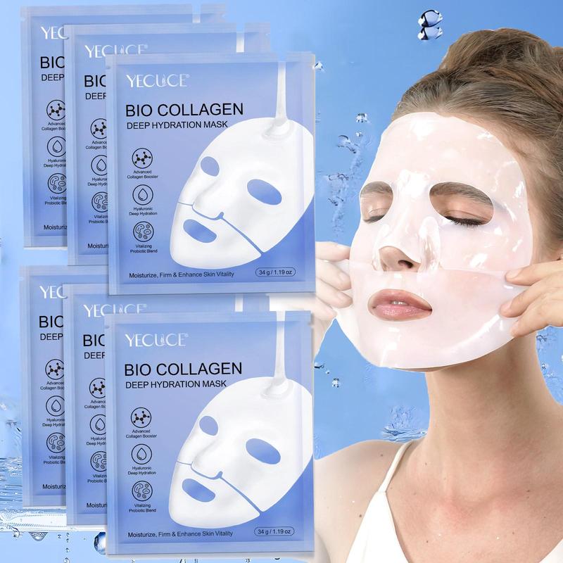 Collagen Mask, 6 Counts set, Night Wrap Facial Moisturizing Care Mask, Facial Skin Care Products for Men and Women, Christmas Gift