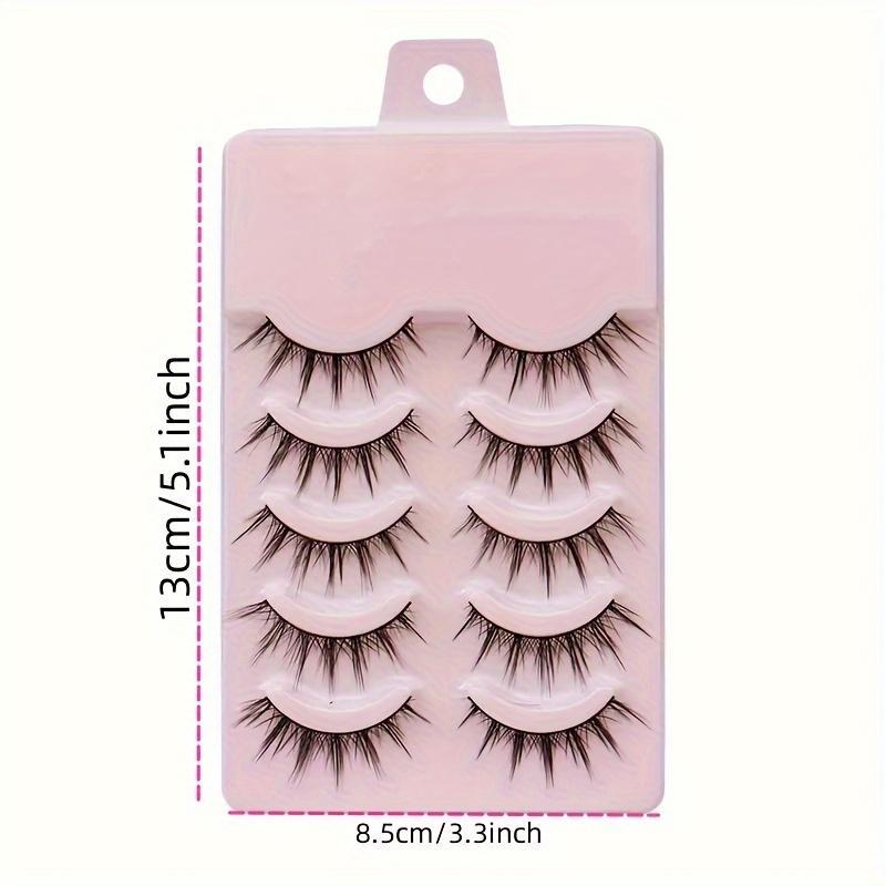 Fluffy False Eyelashes, Wispy Natural Look Faux Cluster Lashes, Reusable Eyelash Extension Makeup Tool, Easy to Apply