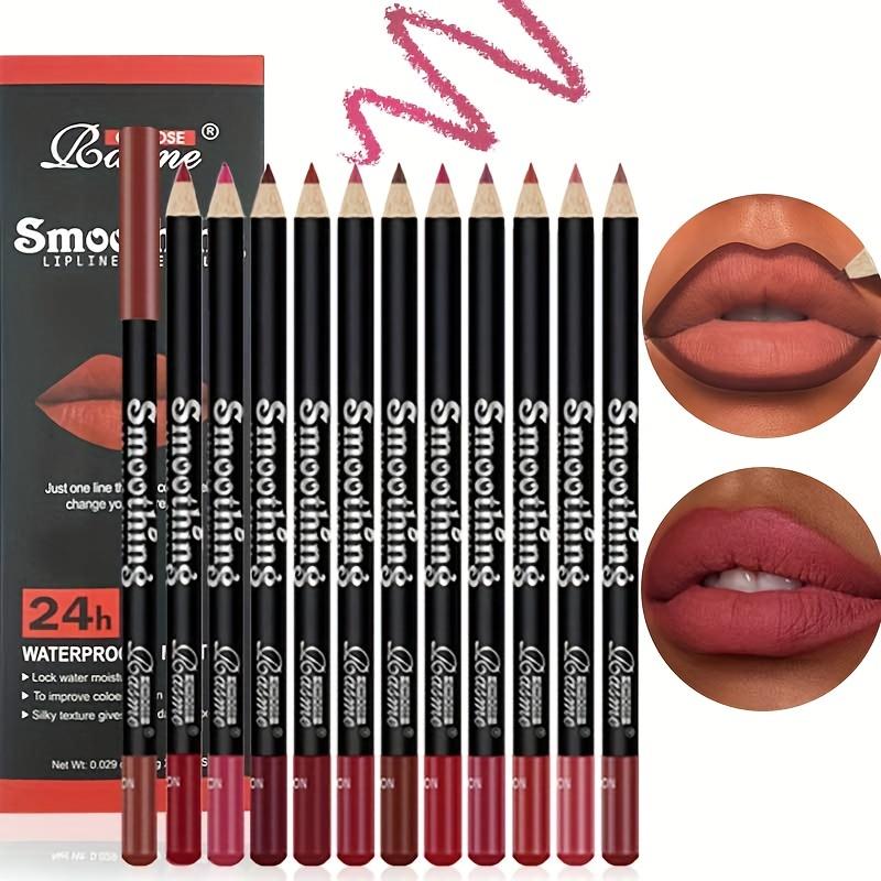 12pc Matte Lip Liner Pencil Set, Smooth Application, Long-lasting Velvet Texture, Assorted Mocha Shades, Lipstick Pencil Gift Set for Lip Contouring and Definition, Ideal Gifts for Women