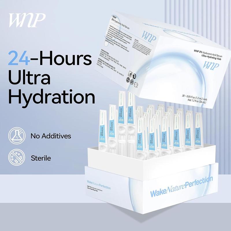 Wnp Hyaluronic Acid Tubes, Wnp 3% Hyaluronic Acid Serum Ultra-Hydrating Vials, Organic Hydrating Hyaluronic Acid Serum for Face Korean, Wnp Ultra Hydrating Serum Skincare Essence