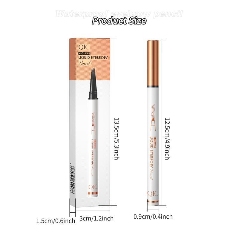 Long Lasting Eyebrow Pencil, 1 Count Liquid Eyebrow Pen, Waterproof Brow Pen with Micro-Fork Tip, Sweat Proof High Pigmented Brow Shading and Filling Pencil, Makeup Tool, Christmas Gift