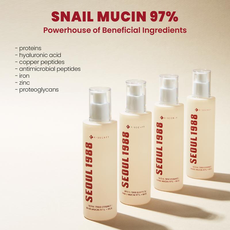 [KSECRET OFFICIAL STORE] SEOUL 1988 ESSENCE : SNAIL MUCIN 97% + RICE 100ml   3.38 fl oz.