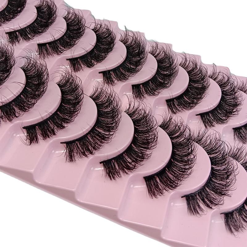 Fluffy False Eyelashes Cluster, Wispy DD Curl Russian Roll Faux Cluster Lashes, Volumized False Eyelashes for Women & Girls Eye Makeup Enhancement, Christmas Gift