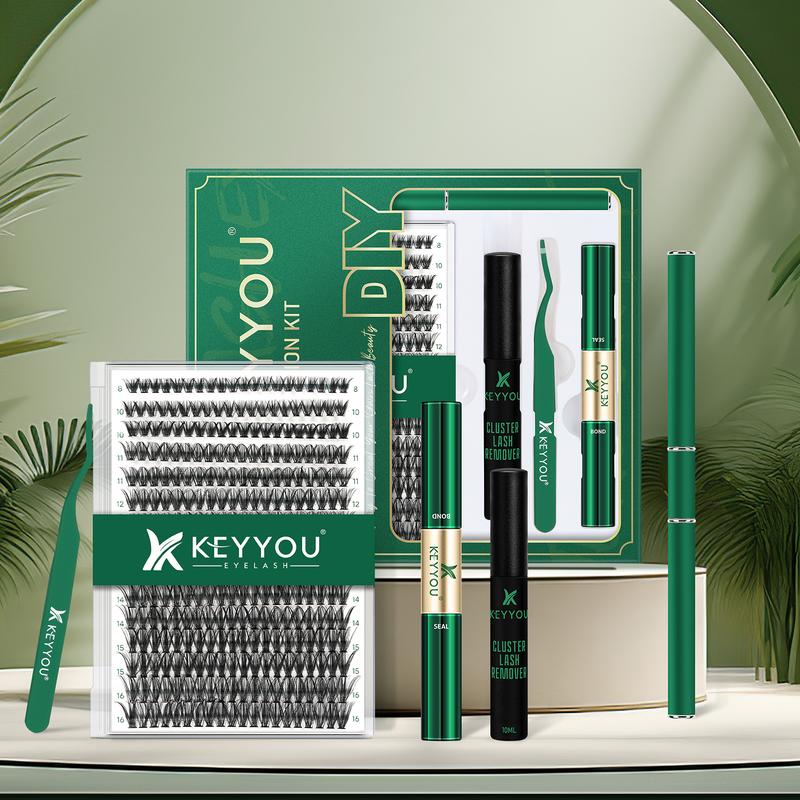 BlackFriday KEYYOU DIY Lash Clusters Kit Individual Lashes 40D 0.07D Curl 9-18MIX 300pcs Lash Extension Kit Waterproof Eyelash Extension Cosmetic