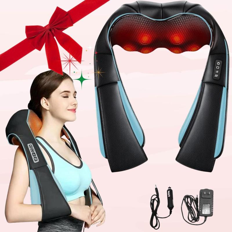 Electric Neck & Shoulder Massager, Portable Back Massager, Deep Tissue 3D Kneading Pillow for Muscle Relax, Ideal Gifts for Women & Men, Stocking Fillers