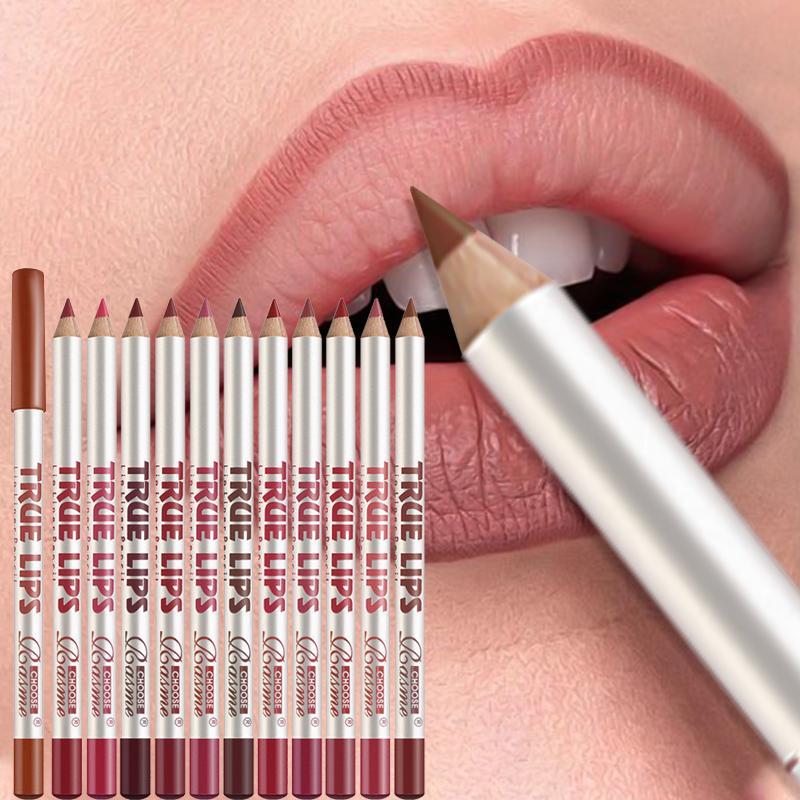 Long Lasting Matte Lipstick & Lip Liner Set, 12 Colors Matte Lipstick & 12 Colors Lip Liner, Suitable for All Occasions Lip Makeup