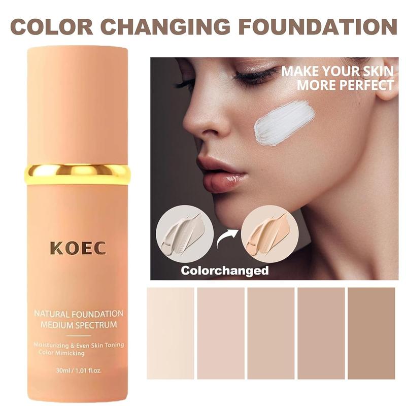 [2 Bottle] Bionic Foundation 4-in-1 Light Natural Medium Spectrum All-Day Wear Moisturizer - Beauty Makeup Concealer - Hydrating