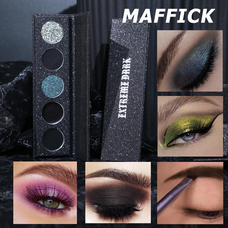 MAFFICK 5 COLORS EXTREME DARK EYESHADOW PALETTE for Smoky COS Stage Drama Creative Makeup Eyeshadow Glitter Cosmetic