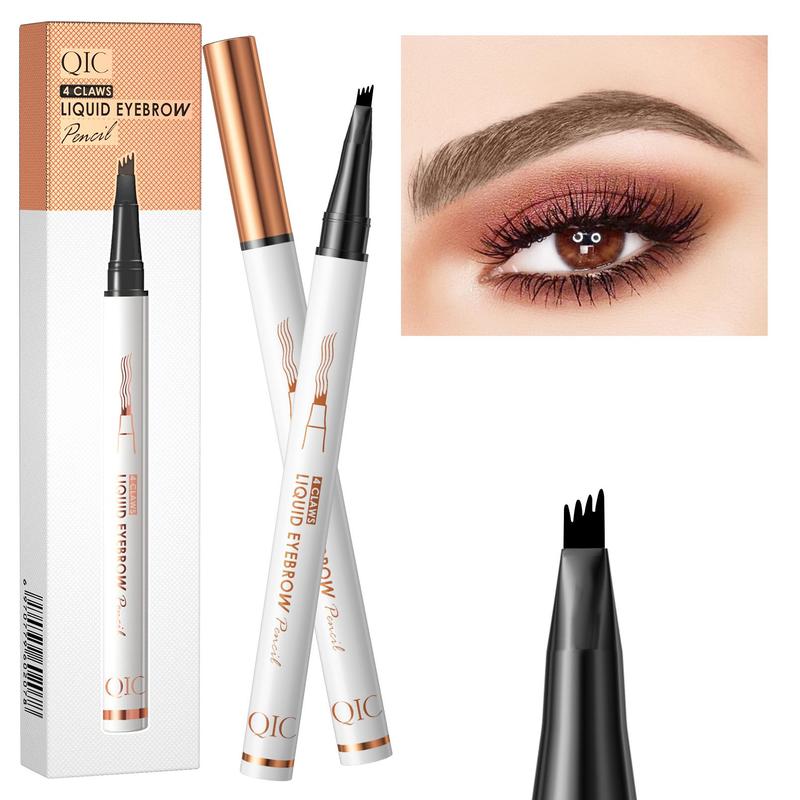 Long Lasting Eyebrow Pencil, 1 Count Liquid Eyebrow Pen, Waterproof Brow Pen with Micro-Fork Tip, Sweat Proof High Pigmented Brow Shading and Filling Pencil, Makeup Tool, Christmas Gift