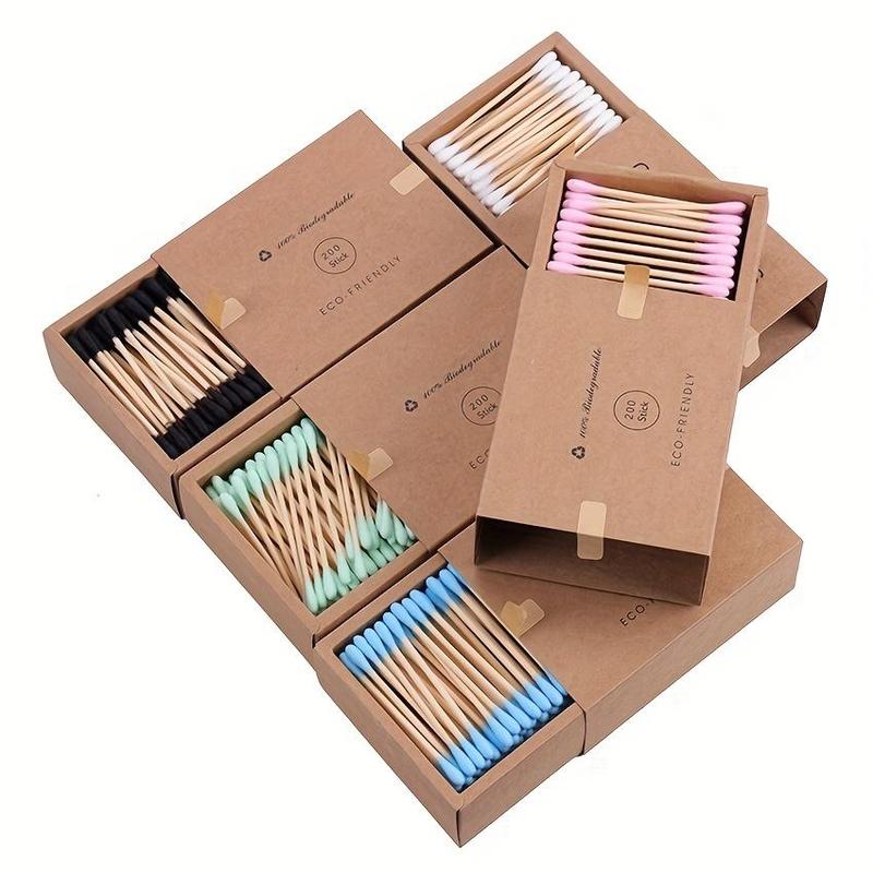 Double-ended Swabs, 200pcs box Gentle Soft Absorbent Swabs for Precise Application & Removal, Makeup Tool for Women & Girls, Christmas Gift