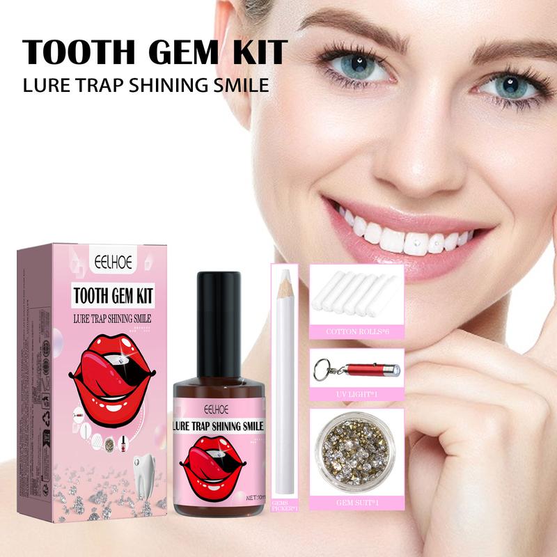 EELHOE Teeth Gem Set, White Teeth Easy To Remove And Install Beautiful And Solid Gem Set Oral Whitening