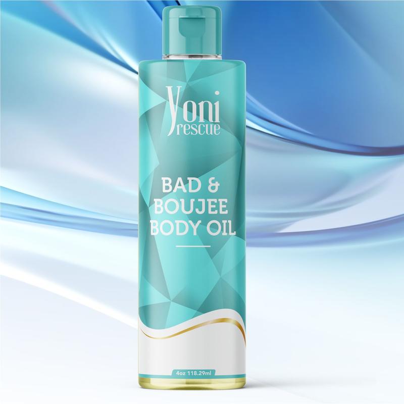 Yoni Rescue Bad & Boujee Body Oil, with Apricot, Jojoba, Avocado Oils & Vitamin E Oil, Fast-Absorbing, Nourishes and Hydrates Skin, Skin Repair, Body Care, Ideal for All Skin Types, 4oz,  Midnight Blooming Jasmine Fragrance Moisturizer