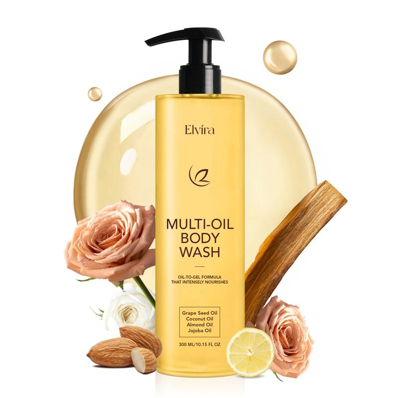 Multi-Oil Body Wash for Dark Spots and Brightening Radiant Skin, Natural, Gentle Skincare and Multi-Oil Moisturizing Body Wash for All Skin Types, Including Dry, Sensitive Skin, Hypoallergenic.