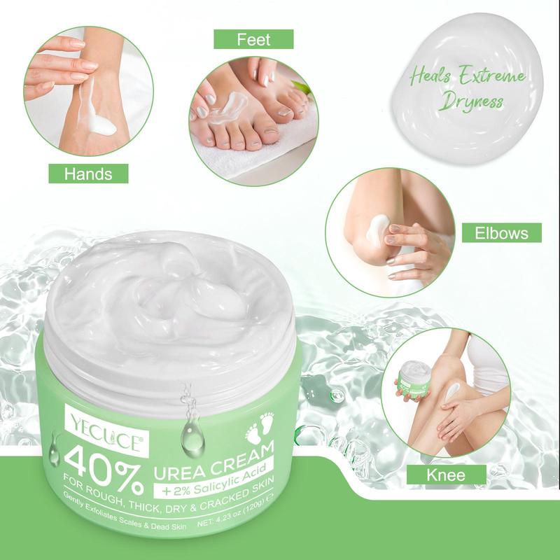 120g Urea Salicylic Acid Moisturiser for Soothes Dry Skin, Moisturizing Tea Tree Aloe Vera Cream for Soothing Skin, Ordinary Skincare Product for Face Foot, Elbows, Hands and Knees