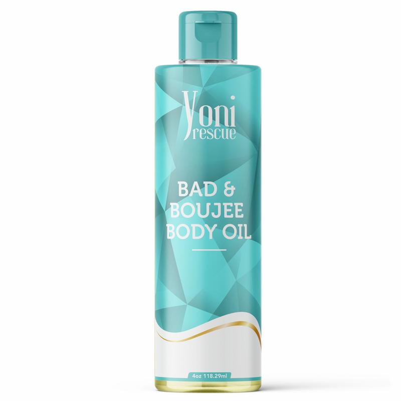 Yoni Rescue Bad & Boujee Body Oil, with Apricot, Jojoba, Avocado Oils & Vitamin E Oil, Fast-Absorbing, Nourishes and Hydrates Skin, Skin Repair, Body Care, Ideal for All Skin Types, 4oz,  Midnight Blooming Jasmine Fragrance Moisturizer