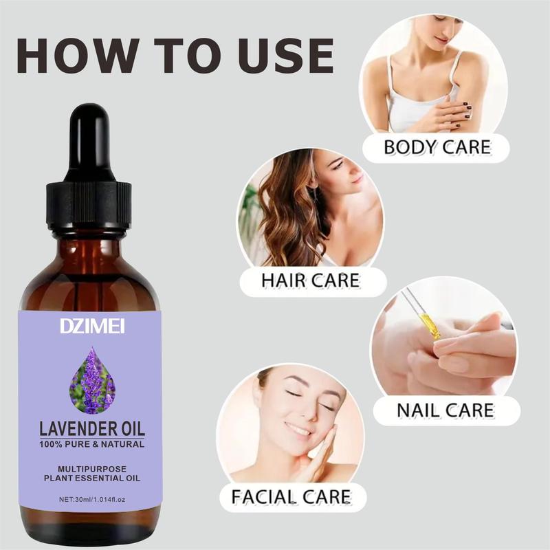 Lavender Essential Oil, Moisturizing Body Oil, Body Care Oil for Face, Hair, Nails, Massage Oil for Home & Spa