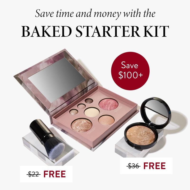 Baked Starter Kit (3PC) Bronzer, Foundation, Blush, Brush, Makeup Kit