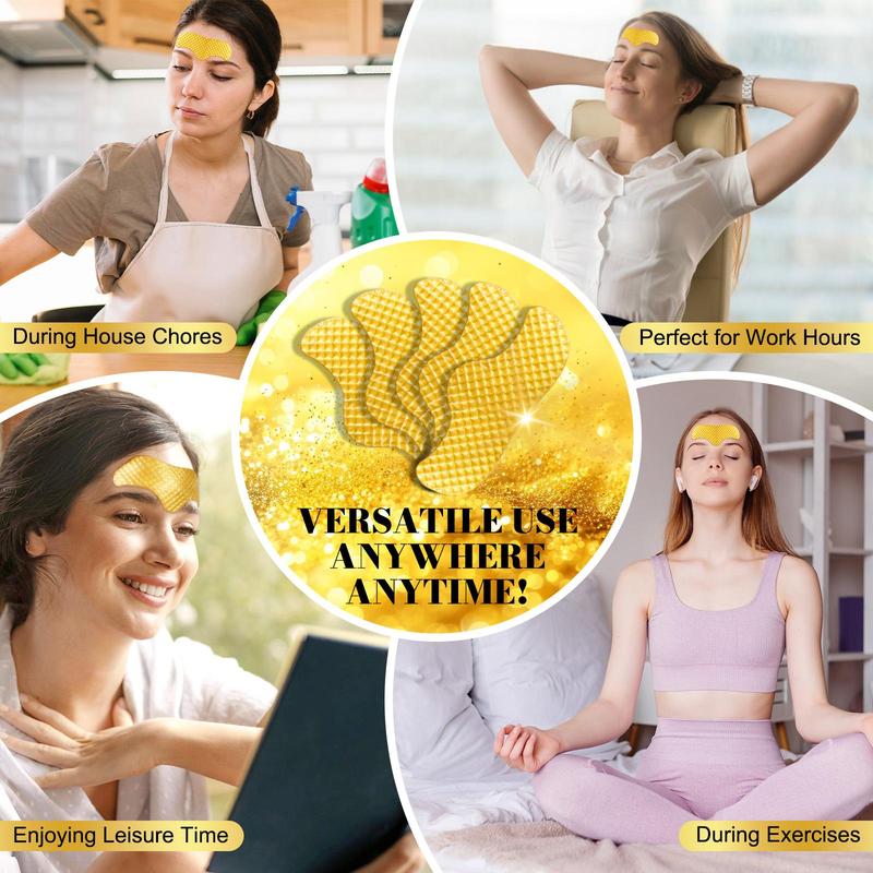 24k Gold Collagen Forehead Patches, 16pcs box Moisturizing Tightening Forehead Patches, Skin Care Patches for Women & Men