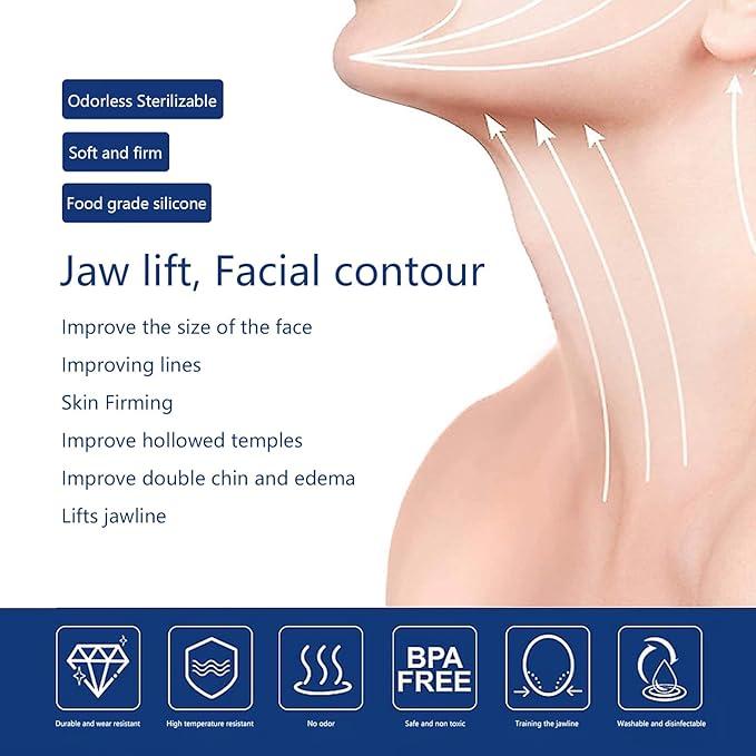 Jawline Exerciser And Respiratory Trainer Exerciser 2 PACK For Men & Women - Powerful Jaw Trainer - Different Resistance Levels - Double Chin Reducer Eliminator - Silicone Jaw Toner Tablets - Face Neck Shaper Strengthener Line Chewing Gum Skincare Comfort