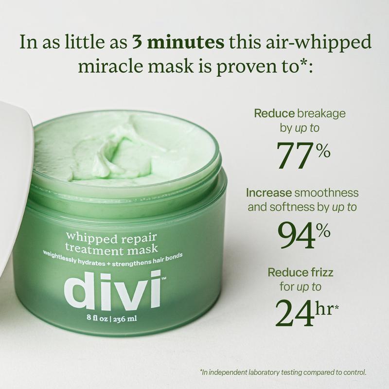 Divi Whipped Repair Treatment Mask, Repairs Hair Bonds & Breakage-Prone Hair in 3 Minutes, 8 fl oz - 1 pack