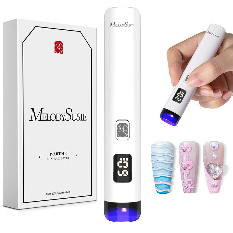 Melodysusie Handheld UV Light for Gel Nails, ART01R Cordless Mini Gel Lamp Flash Cure Lamp LED Nail Rechargeable USB Nail Dryer Nail Polish