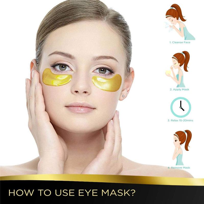 16 Pairs 24K Eye Masks for Dark Circles and Puffy Eyes with Amino Acids & Collagen - Skincare Self Care Gel for Wrinkles Comfort Gentle