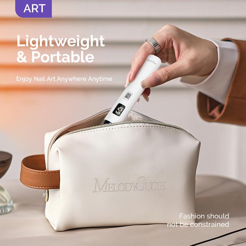 Melodysusie Handheld UV Light for Gel Nails, ART01R Cordless Mini Gel Lamp Flash Cure Lamp LED Nail Rechargeable USB Nail Dryer Nail Polish