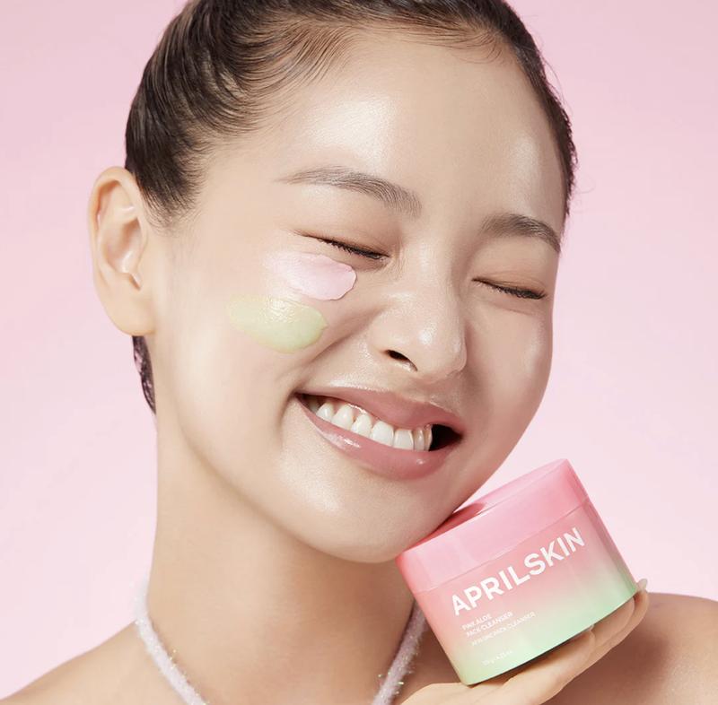 [APRILSKIN Official] 19M Pink Aloe Mask Cleanser (120g) | Bubble Soothing Mask to Foam with 72% Hydrating Ingredients | Kbeauty