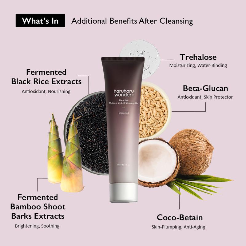 [HARUHARU WONDER Official Shop] - Black Rice Moisture 5.5 Soft Cleansing Gel