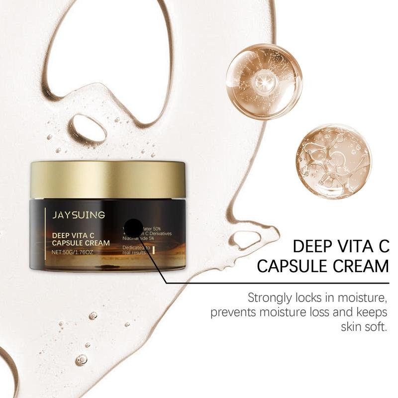 1.76 oz Deep Vita C Capsule Moisturizer – Vitamin C & Collagen Cream for Firming & Glowing Skin | Smoothing & Hydrating Formula with Niacinamide